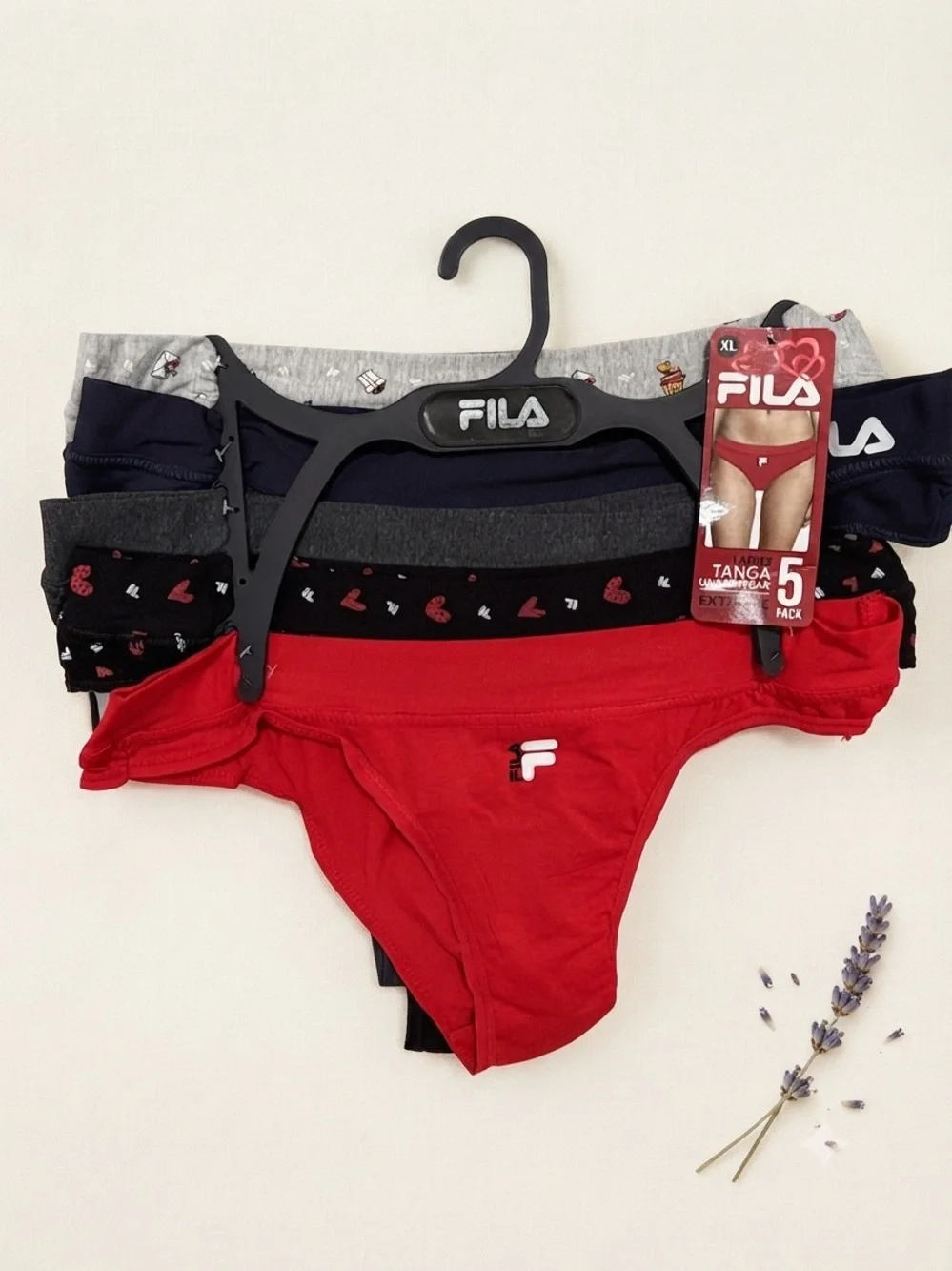 FILA Women's Tanga Underwear Set – 5-Pack (Style: FL545)
